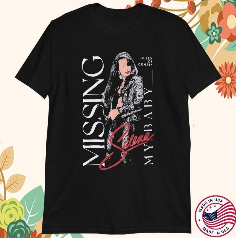 Selena Queen Of Cumbia Missing My Baby Rhinestone T-shirt size S-5XL S