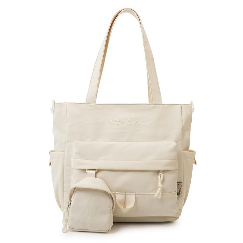 Large Capacity Commuter Shoulder Bag Women's Tote Bag Student Book Bag with Coin Purse