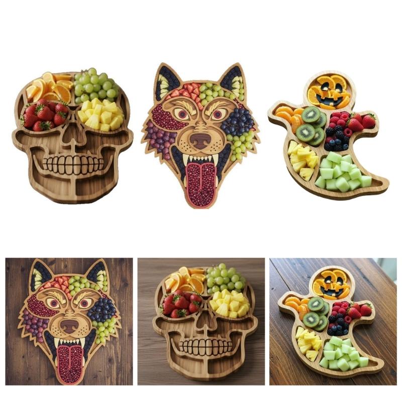 Festival Snacks Platter Halloween Party Essential Wooden Appetizer Tray For Cheese Meat Fruit Display