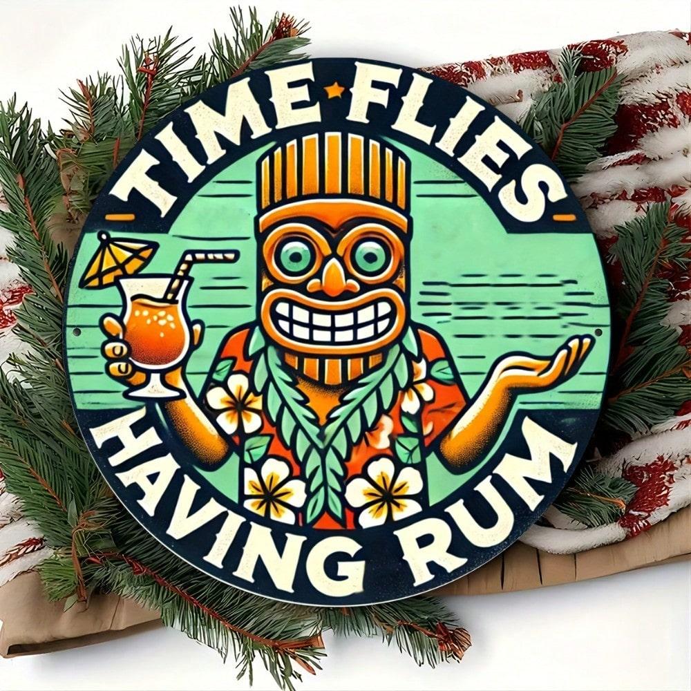 

Round Aluminum Sign 8x8 Inch Bar Wall Art Funny Drinking Beach Decor Home DIY Craft Metal 20x20