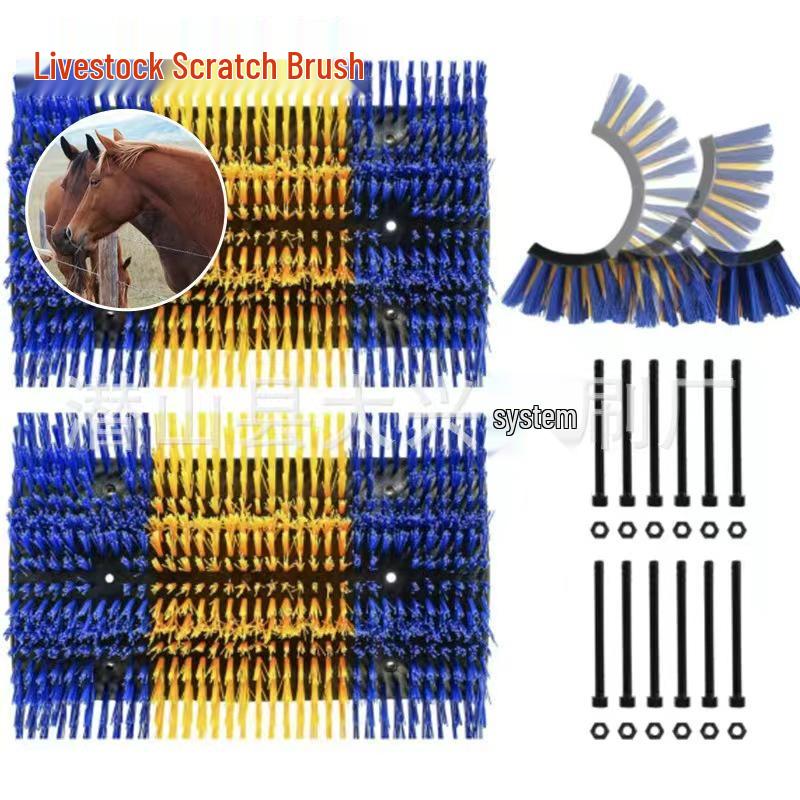 Bardzo Duża Składana Szczotka do Ciała Krowy – Trójsekcyjna Rolka do Masażu i Drapania do Czyszczenia Zwierząt Gospodarskich