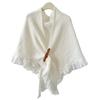 Ladies' Fashionable Tassel Cape Shawl Versatile, Thick And Warm, Solid Color Knotted Scarf, Worn With Camisole On The Outside