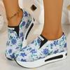Fashion Bling Flower Print Sports Shoes Women 2025 Lightweight Platform Sneakers for Woman Retro Low Top Casual Shoes Female