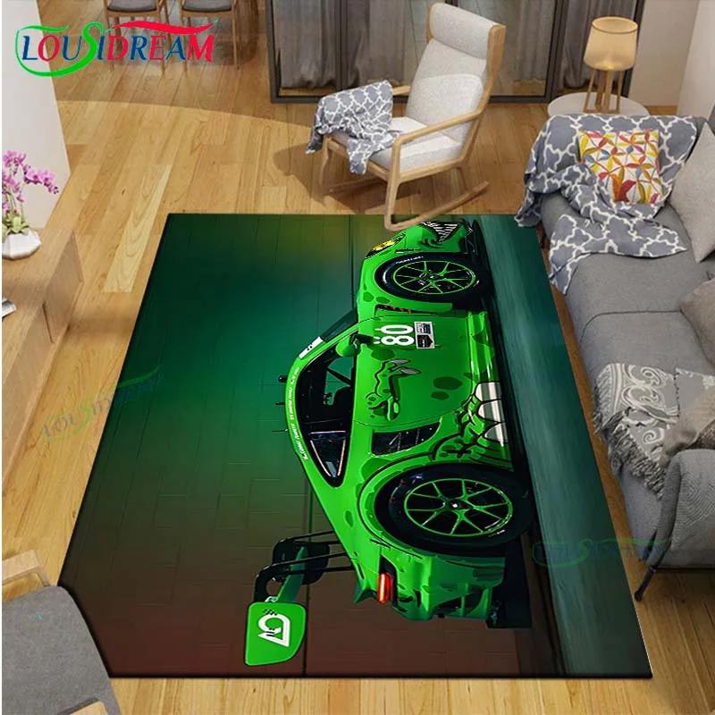 3D Racing Car Decor Carpet Non Slip Rug for Balcony, Bedroom, Kitchen & Coffee Table Stylish Floor Mat & Gift