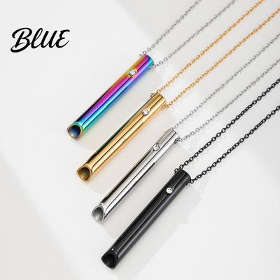 Calming Breathing Pendant Necklace Anxiety Relief Whistle Mindfulness Jewelry