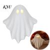 Battery Operated Ghost Light Up Halloween Decoration, Cute LED Glowing Shelf Sitter, Decorative Sculpture Spooky Table Edge Figurine for Indoor Mantel