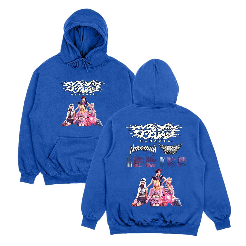 Hanabie.2026 Tour Mikiny Hanabie Dívčí skupina Metalový Merch Streetwear Pánské Dámské Retro Estetické Mikiny Ležérní Unisex Mikina