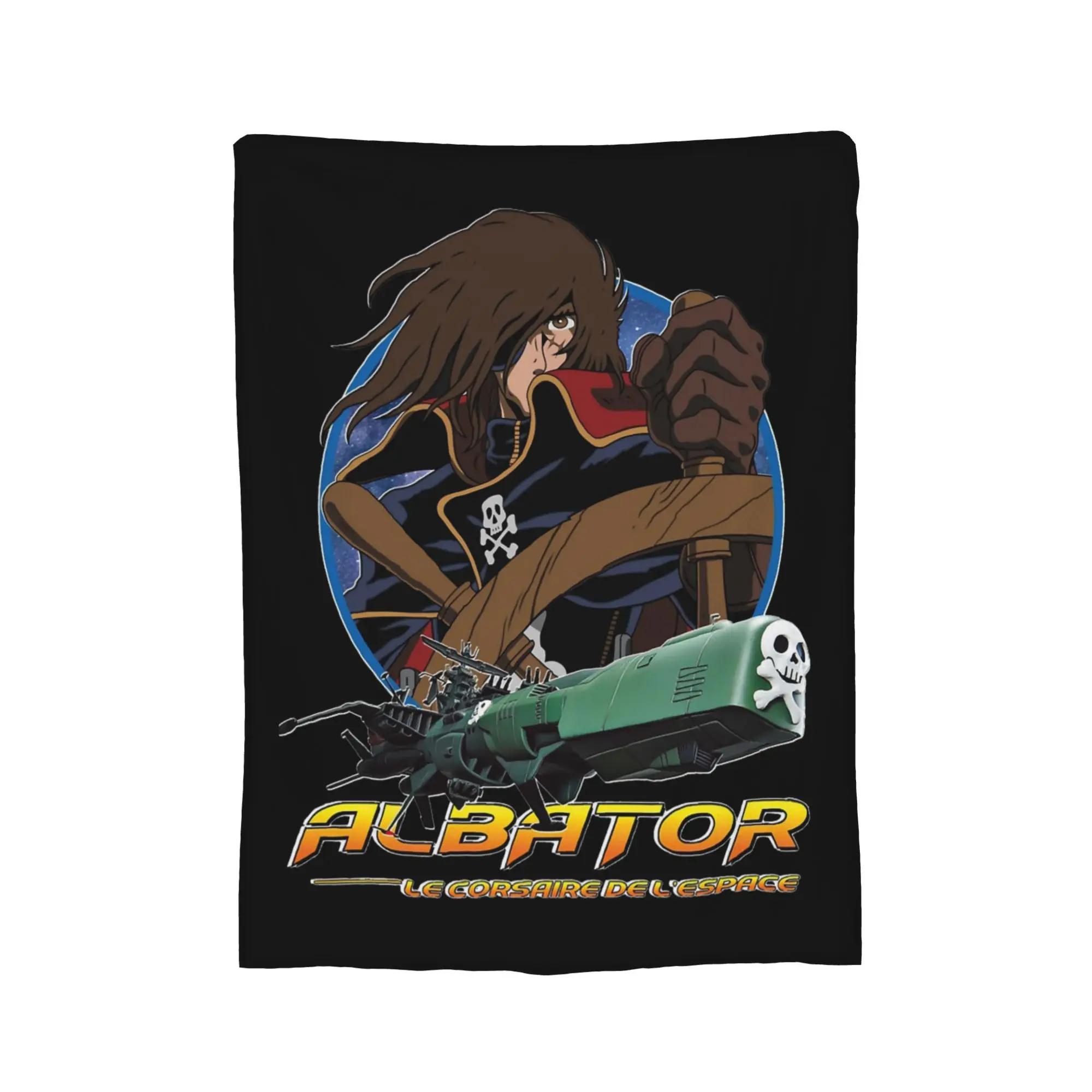 Space Pirate Captain Harlock Albator Velvet Blanket  UltraSoft Portable Throw for Bed Travel AutumnWinter Bedspread 100x150cm