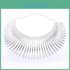 Color Fashion Solid Curved Design Women Metal Necklace Collar For Trendy Outfit