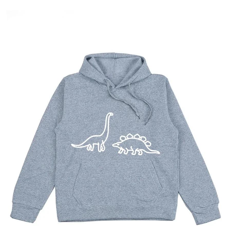 Autumn Winter New Women's Dinosaur Printed Fashion Casual Hoodie Outdoor Sports Simple Loose Comfortable Selection Stylish Top