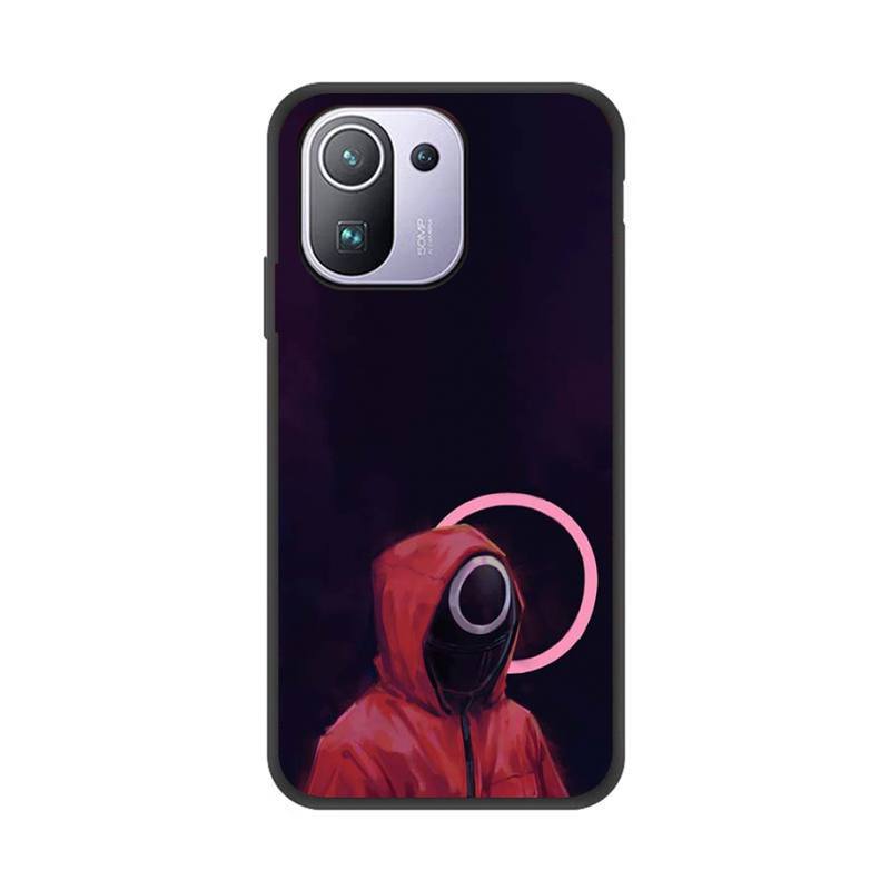 Squid Game Phone Case for Xiaomi Redmi 8A 9 K30 Pro 9A Note 8T Note 8 9 Pro TPU mykt silikon svart deksel