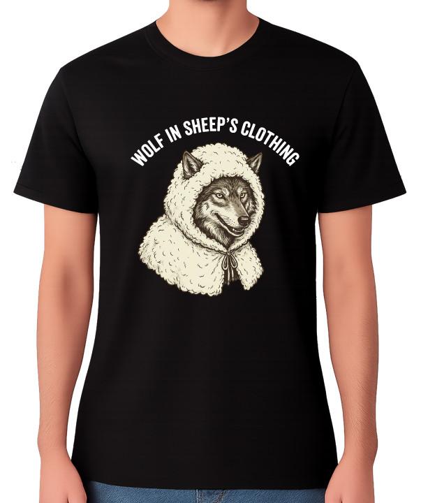 Wolf In Sheep s Clothing T-Shirt Dark Humour Animal Graphic Tee S разноцветный