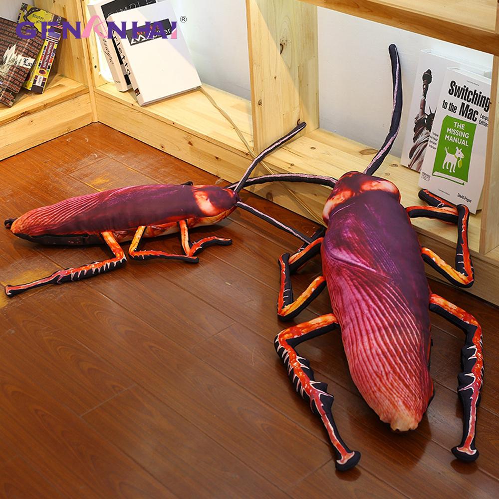 1Pc 55Cm Simulation Cockroach Plush Toy Stuffed Funny Insect Toy Doll For Kids Creative Soft Pillow Weird Birthday Gift Toys