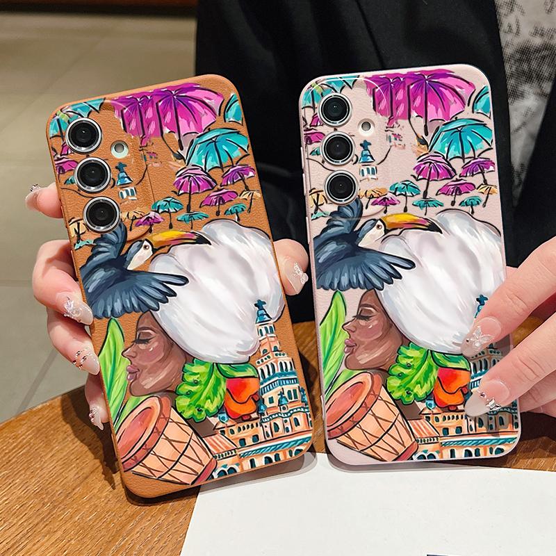 Tropical-style Toucan Pattern Case For Samsung Galaxy A57 A37 A17 A56 A36 A26 A16 A55 A35 A15 A54 A34 A14 5G Leather Texture Silicone Cover