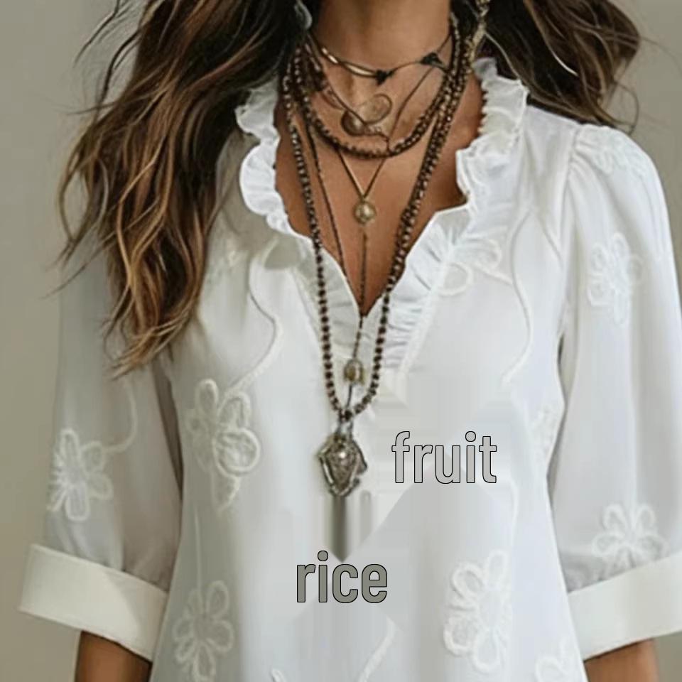 2026 Spring/Summer Fashion Lace Embroidery Cotton Linen Long Dress