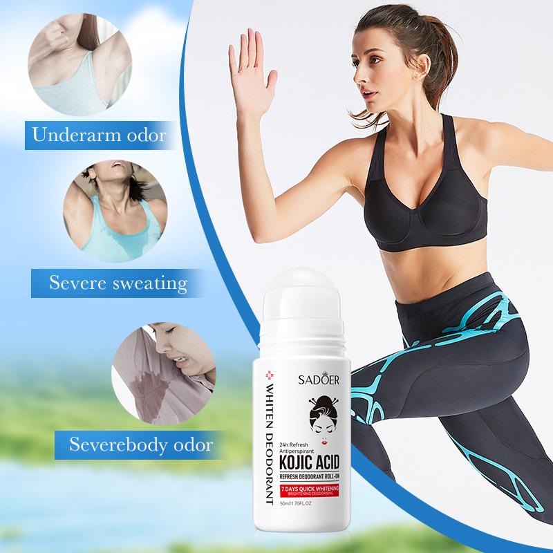 Kojic Acid Whitening Bead Antiperspirant Lotion SADOER Perfume Antiperspirant Portable Ball