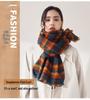 Women's Fashionable Plaid Scarf - 2025 Korean Style Warm Faux Cashmere Autumn/Winter Shawl