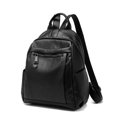 Měkký kožený batoh Street Trendy dámská taška Módní batoh Cestovní batoh Dámský batoh pro volný čas