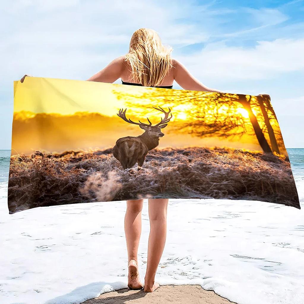 Animal Print Beach Towel Microfiber Quick Dry Sand Free Towel Travel Beach Towels Lightweight Beach Towel Pool Gym Travel Gift