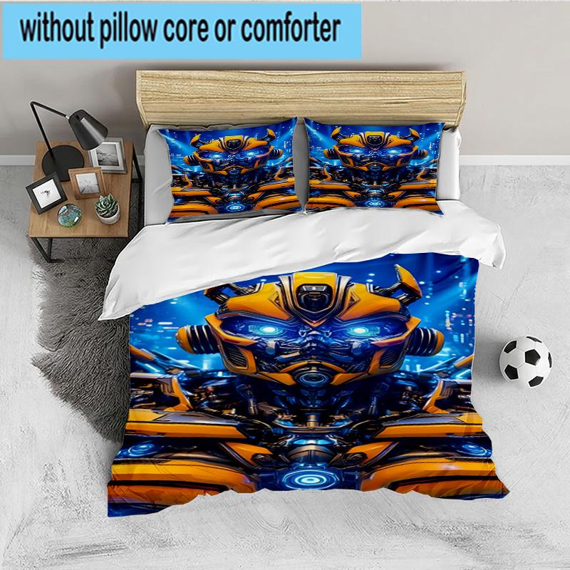 Car robots Battle 3PCS Bedding set,Ideal for 1pc Duvet Cover And 2pcs Pillowcases Perfect for Fan gift,Ideal for Bedroom, Dormitory