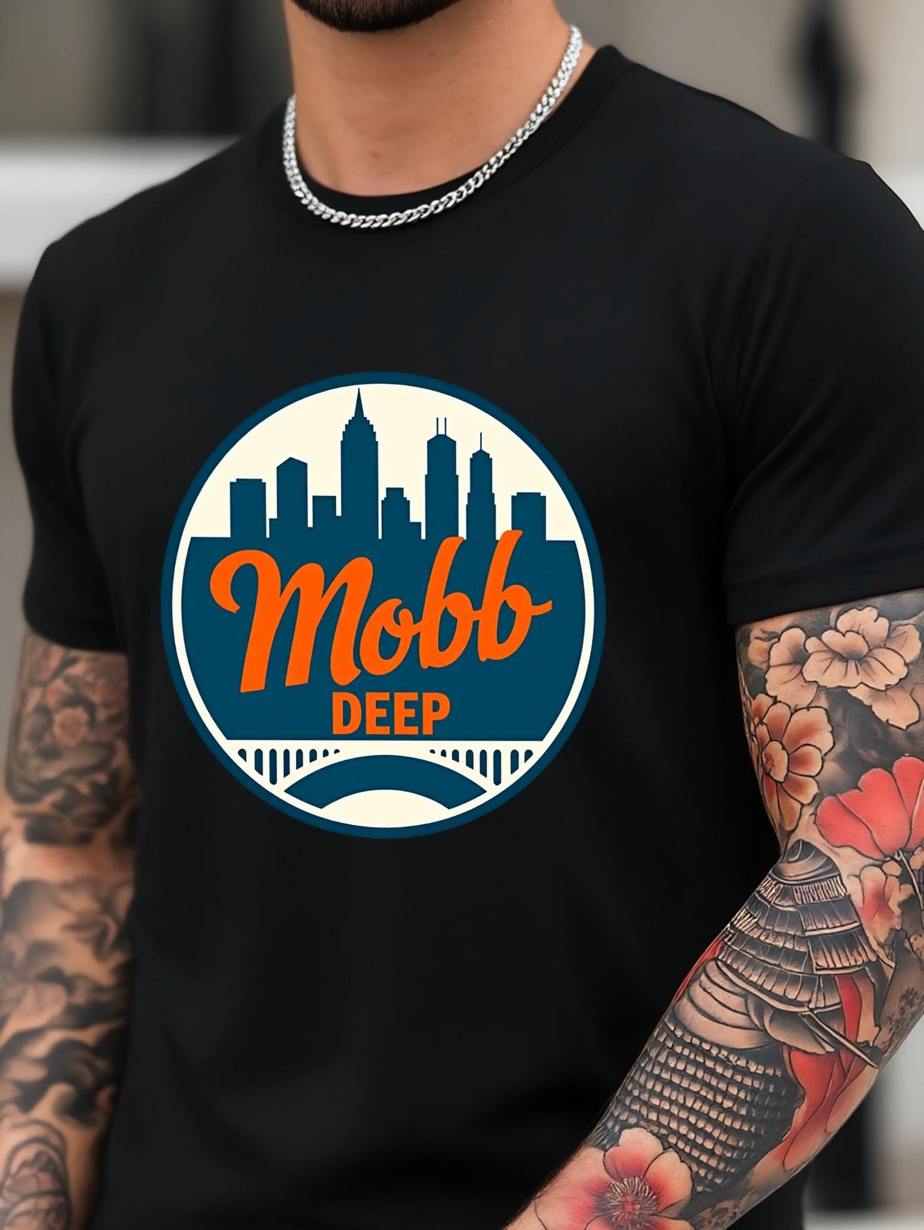 62610 Graphic T-shirt - White Urban Cityscape Tee L