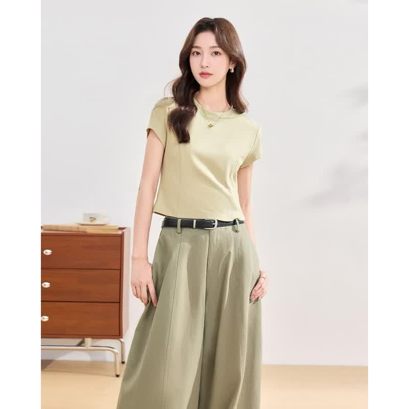IEF 2026 Summer High-Waist Two-Piece Pants Set