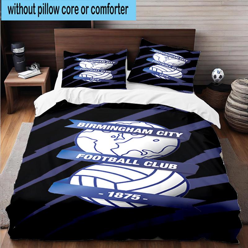 3pcs Birming-ham Football Club Printed Bedding Set Duvet Cover Closure Includes 1 Duvet Cover & 2 Pillowcases Bedding Sets Home Decor Gifts