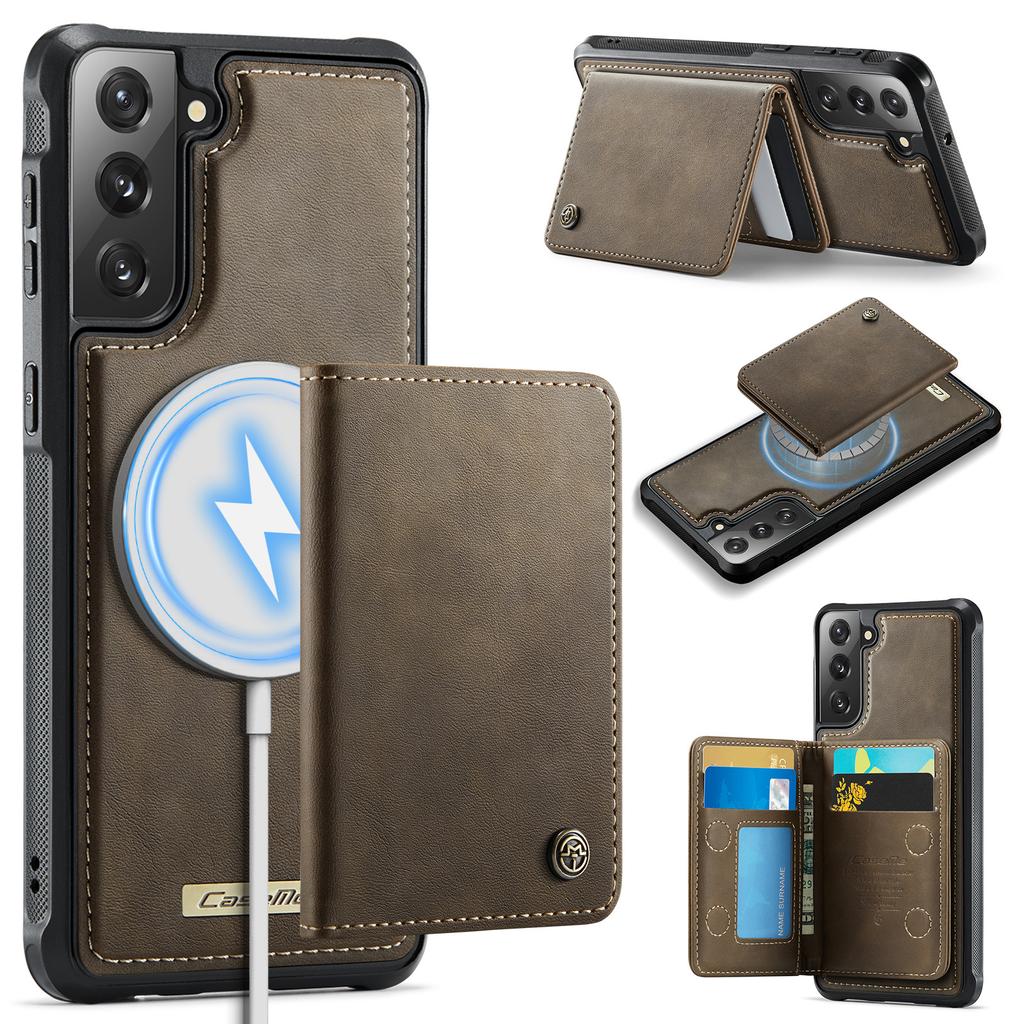 For Samsung Galaxy S22+ 5G Magnetic Case CASEME ME80 Series Leather PC TPU Phone Cover with Detachable Wallet