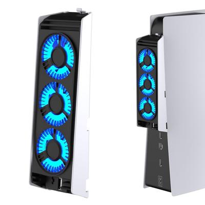 LED Işıklı Yükseltilmiş Soğutma Fanı,Sessiz ve Verimli Soğutma Sistemi,2 Fan Hızı,3 Küçük Fan,PlayStation5 Dijital ve Disk Sürümü İçin USB 3.0 Bağlantı Noktası