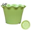 Plant Pots for Courtyard Large Flower with Drainage Holes And Tray Saucers Ruffled Edge Planter Decorative Home Indoor Outdoor Plants Creative