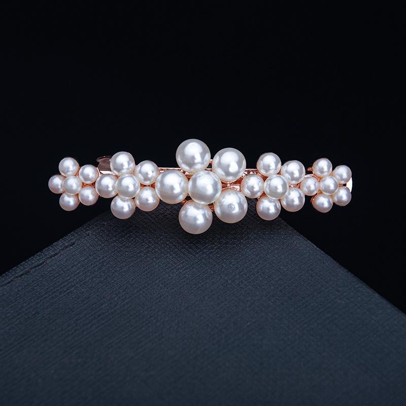 Hair Accessories Rhinestone Bow Hair Clip, Adult Pearl Horizontal Clip, Ponytail Clip, Top Clip, Spring Clip, Small Pearl Hair Clip