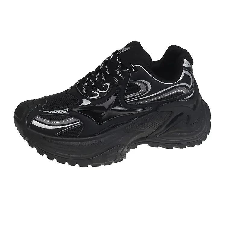 

Мода 40 Модные маленькие белые туфли для женщин 2024 года, новые весенние и осенние туфли для отдыха для девочек с толстой подошвой, низкие туфли Zapatillas De Mujer 35 чёрный