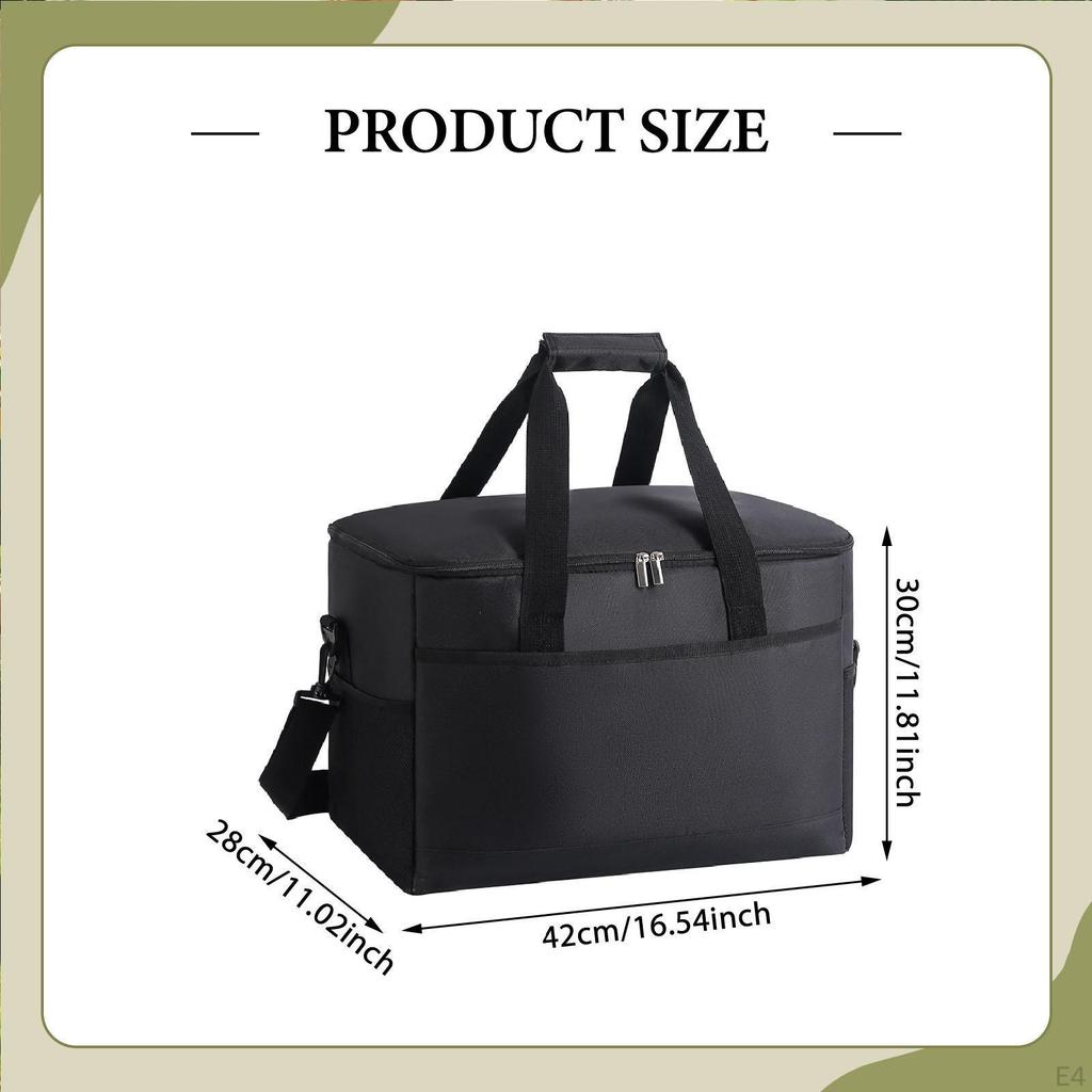 Insulated Lunch Bag Portable Reusable Leakproof Tote Box for Fishing Beach Outdoor Office
