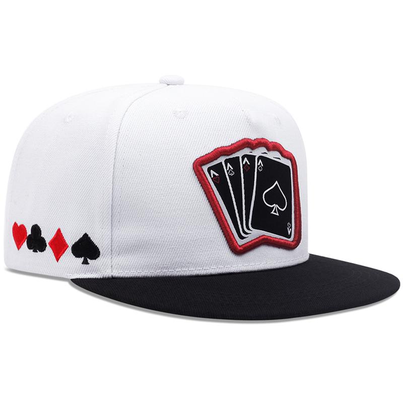 Trendy New Poker A Four Flat Edge Hat Trendy Hip Hop Hat Outdoor Leisure Sunshade Hat Neutral Mesh Hat Adjustable Baseball Hat