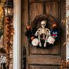 Halloween Wreath With Bell Accents Artificial Floral Door Hanging Decor Home Porch Party Store Display