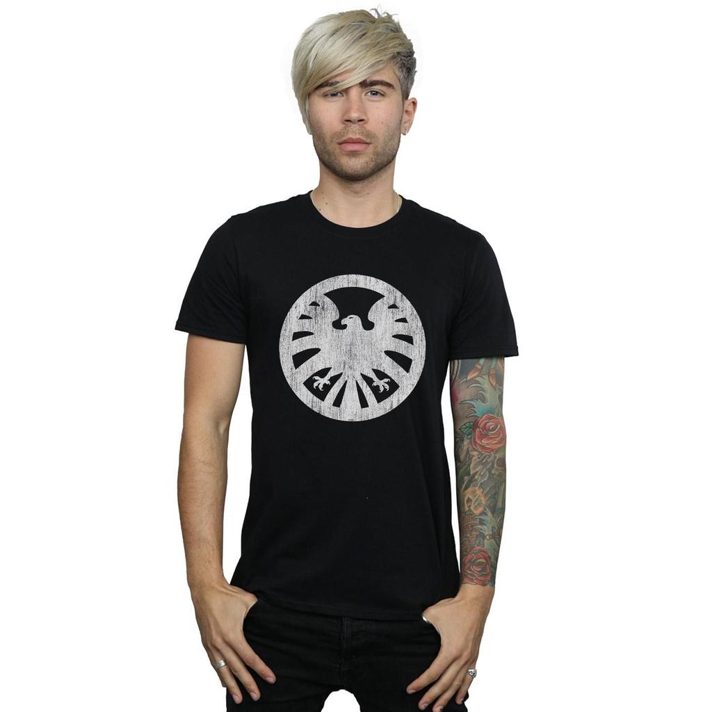 Marvel Mens Agents Of SHIELD Distressed Logo T-Shirt