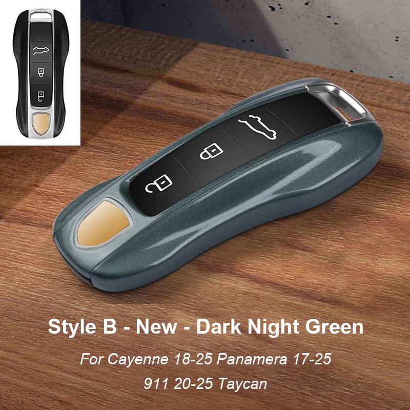 Solid Color ABS For Porsche Panamera Macan 718 Taycan 911 Cayman Boxster 971 Remote Smart Car Key Case Cover Car Accessories