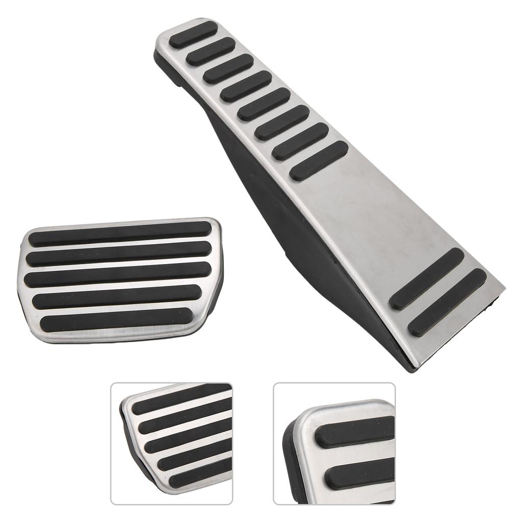 2PCS Brake Pedal Stainless Steel with PPE Rubber Non Slip Strips Replacement for XC60 XC90 S90 V90 20182021