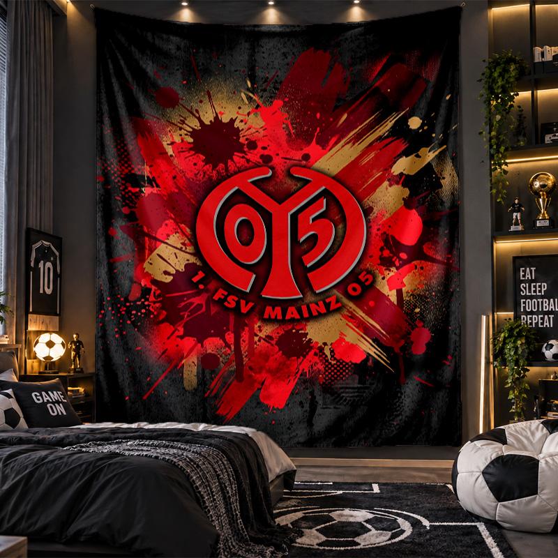Wall Hanging Tapestry Mainz FC Print Cloth for Living Room Bedroom Home Decor