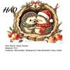 Waterproof Holiday Glass Decor Watercolor Christmas Hedgehog Static Window Cling, Cozy Tree Hole Winter Atmosphere Scenes Sticker, No?Glue