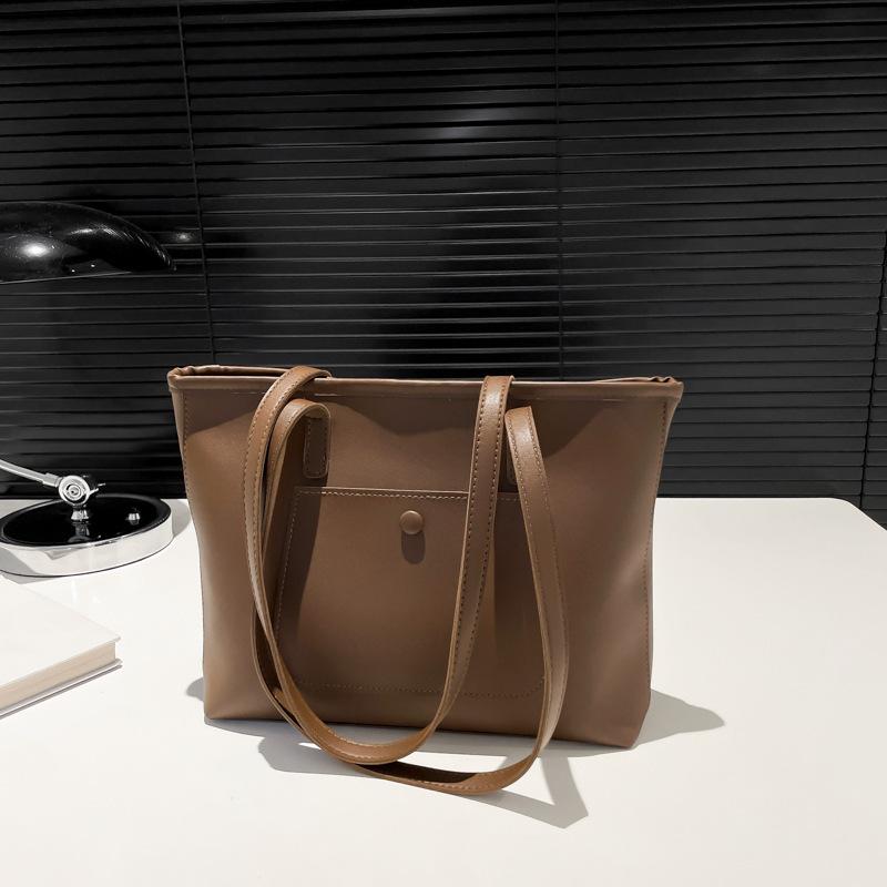 Large-capacity Bag Women's 2025 New Fashion and Simple Shoulder Messenger Bag Texture College Student Commuting Tote Bag