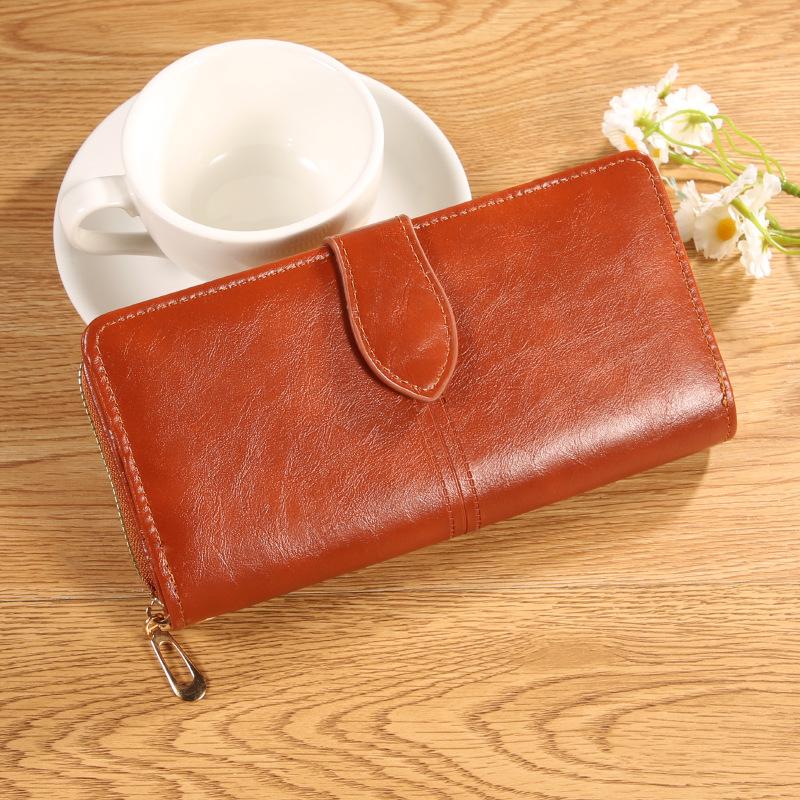 

Ladies Wallet Vintage Long Leather Wallet Multi-Card Organizer Versatile Pu Leather Women S Wallet For Travel Shopping Casual коричневий