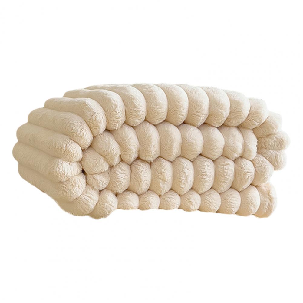 Thick Striped Bubble Blanket Furry Throw Blanket Cozy Plush Solid Color Fluffy Warm Blanket for Couch Bed Sofa Living Room Offic