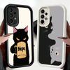 Phone Case for Samsung Galaxy A17 A16 A15 A14 A13 Black Cat Cartoon Cute A56 A36 A26 A55 A35 A25 A54 A34 A24 A53 A33 A23 A07 A06