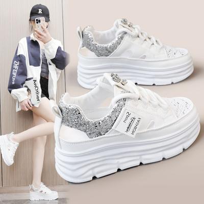 Women Fashion Sandals Summer New Breathable Hollow Out Platform Casual Shoes Designer Trend Increase Flat Shoe Mujer Verano