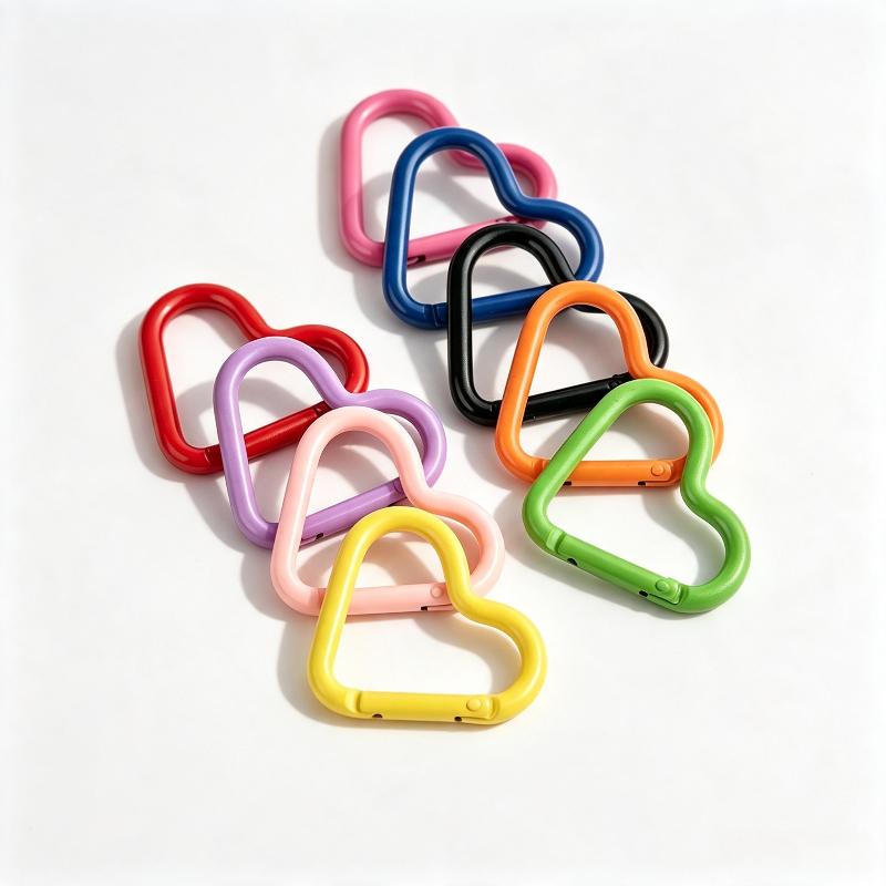 5Pcs New Heart Shaped Carabiner Hook Ring Keychain Keyrings Diy Jewelry Making Supplies Connector Buckles Accessories