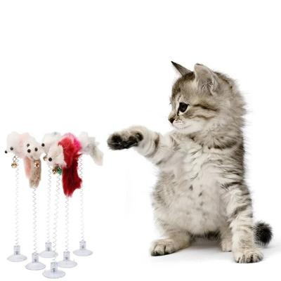 Cartoon Haustier Katzenspielzeug Stick Feder Stange Maus Spielzeug Mit Mini Glocke Cat Catcher Teaser Interaktives Katzenspielzeug