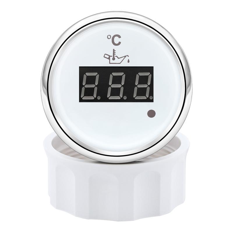 Red Light 52mm Oil Temperature Gauge+Sensor with Alarm Digital 50~150 Celsius Oil Temp Meter for Marine Boat Car 12V24V Custom