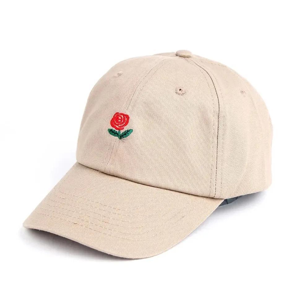 1 Pcs Unisex Rose Embroidery Baseball Cap for Men Women Flower Cap Rapper Street Hip Hats Outdoor Sports Female Hat