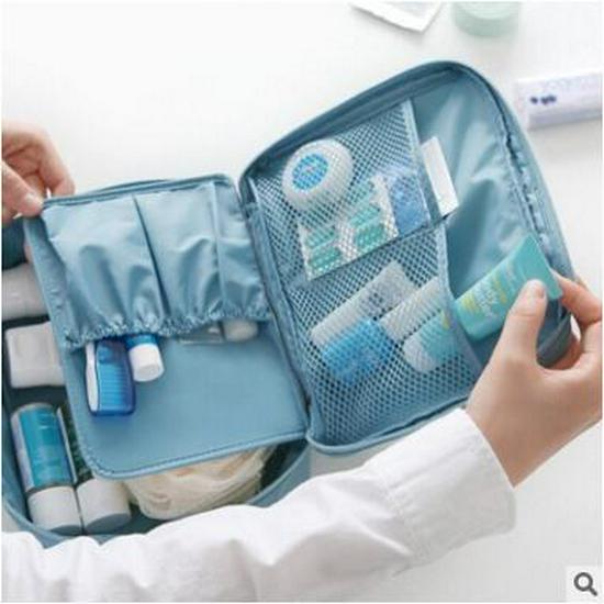 Korean Style Women's Travel Makeup Bag - Stylish, Multifunctional Toiletry Organizer with Large Capacity